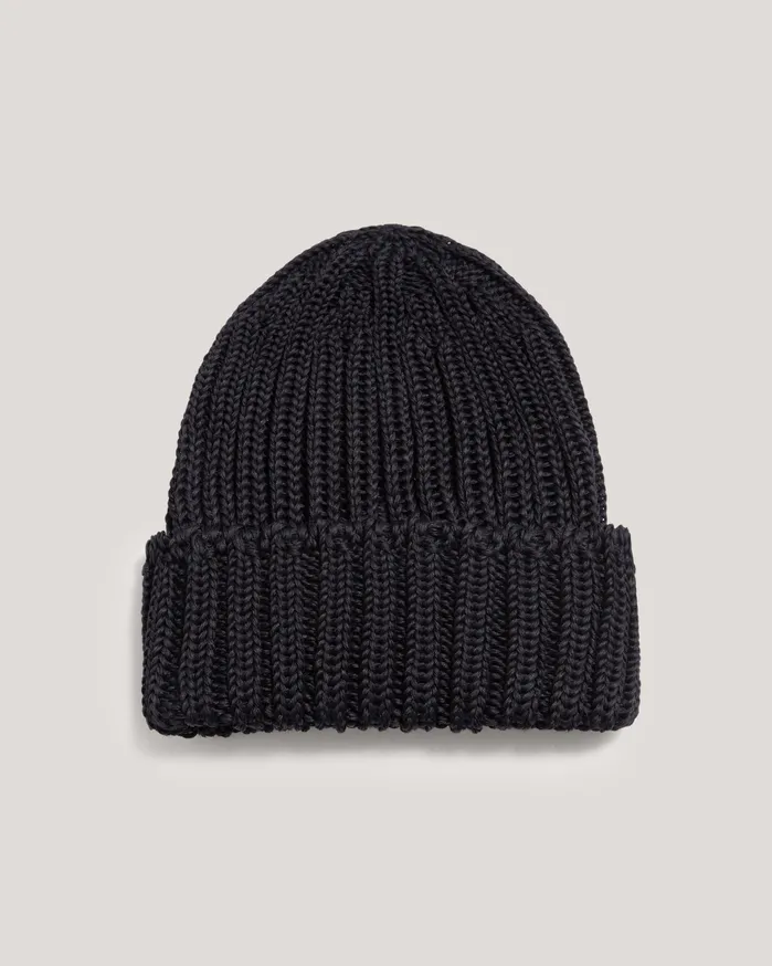 Men Cableami Beanie Hat Black YMC Headwear