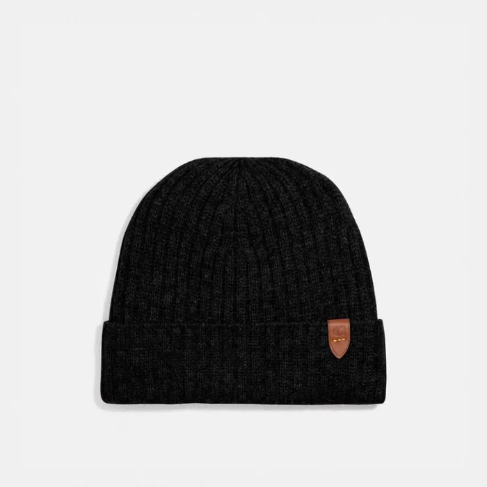 Men Cashmere Beanie Black Coach Hats Scarves and Gloves