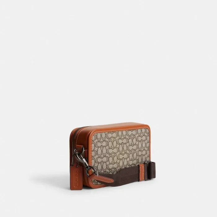 Men Charter Slim Crossbody In Micro Signature Jacquard Cocoaburnished Amber Coach Messenger and Crossbody Men Charter Slim Crossbody In Micro Signature Jacquard Cocoaburnished Amber Coach Messenger and Crossbody
