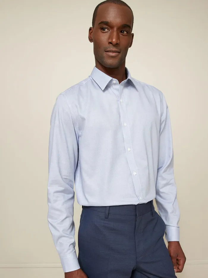 Men Clothing Cyrillus Regular Fit MiniMotif NonIron Shirt Pied De Poule