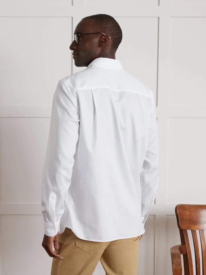 Men Clothing Cyrillus Regular Fit NonIron Pinpoint Shirt Blanc