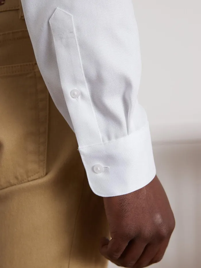 Men Clothing Cyrillus Regular Fit NonIron Pinpoint Shirt Blanc