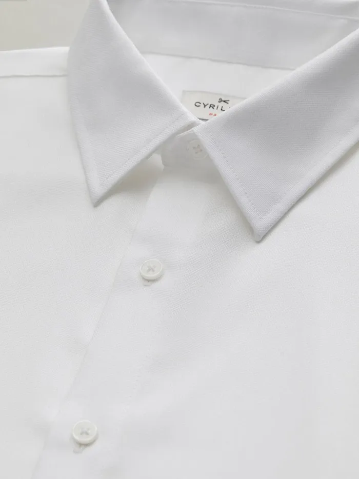 Men Clothing Cyrillus Regular Fit NonIron Pinpoint Shirt Blanc