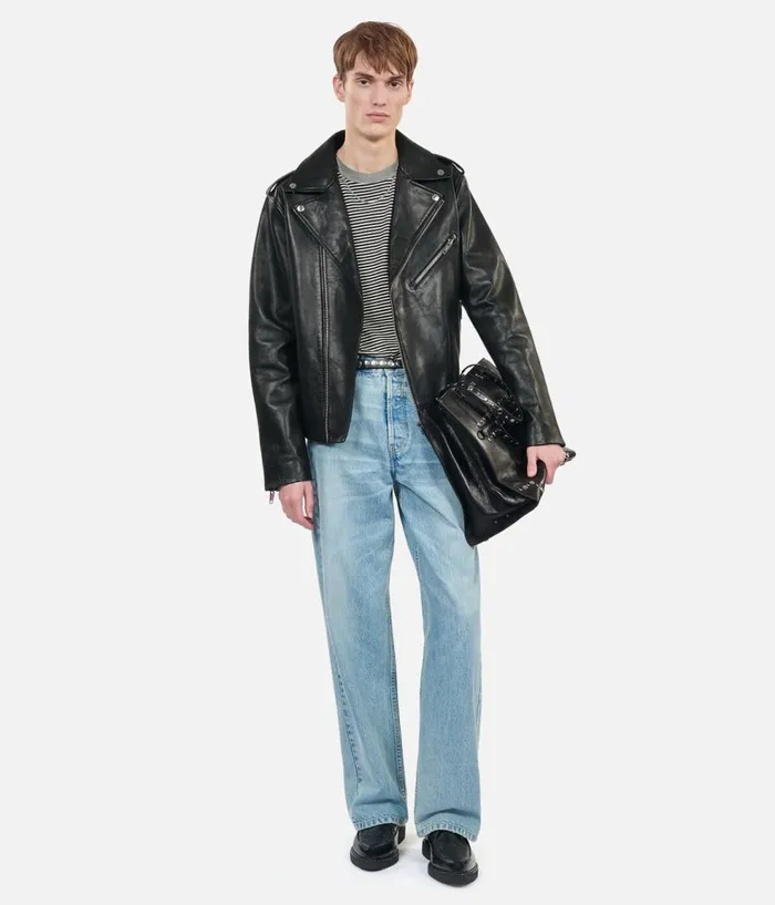 Men Coats and Jackets THE KOOPLES Black Leather Biker Jacket Men Coats and Jackets THE KOOPLES Black Leather Biker Jacket