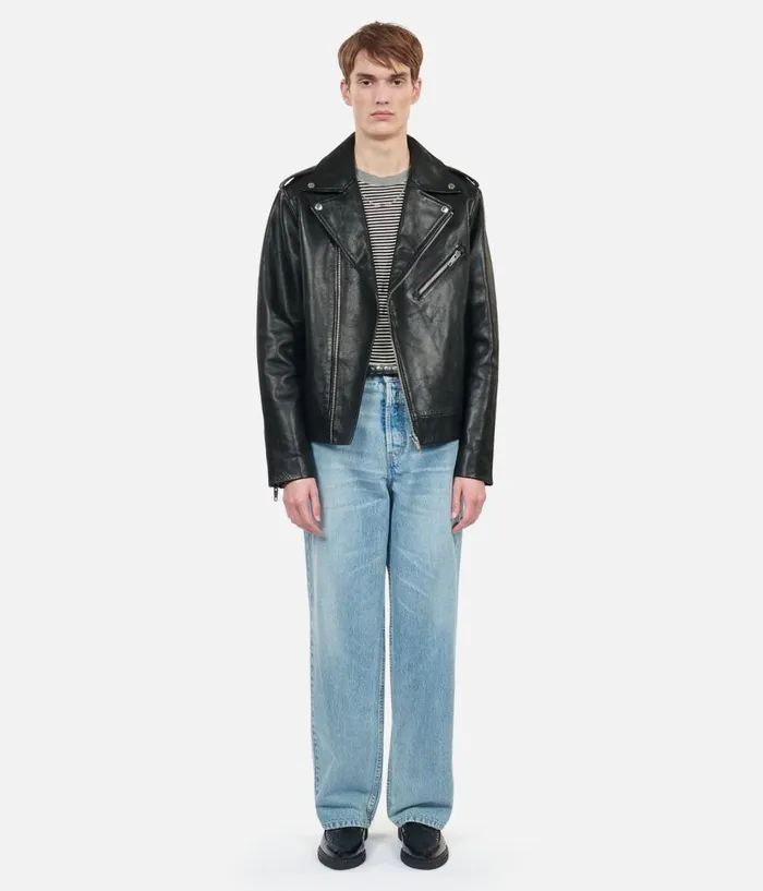Men Coats and Jackets THE KOOPLES Black Leather Biker Jacket Men Coats and Jackets THE KOOPLES Black Leather Biker Jacket