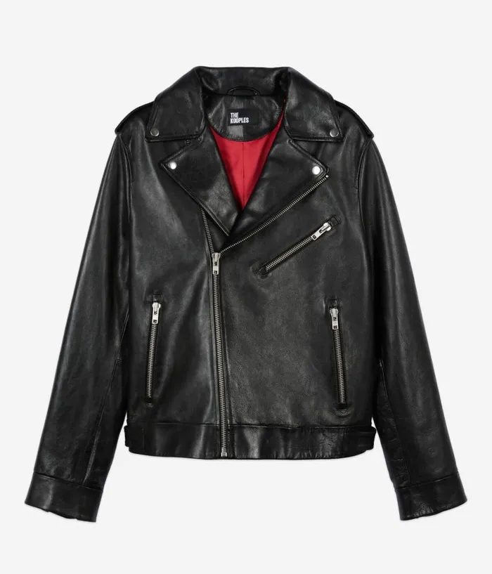 Men Coats and Jackets THE KOOPLES Black Leather Biker Jacket Men Coats and Jackets THE KOOPLES Black Leather Biker Jacket