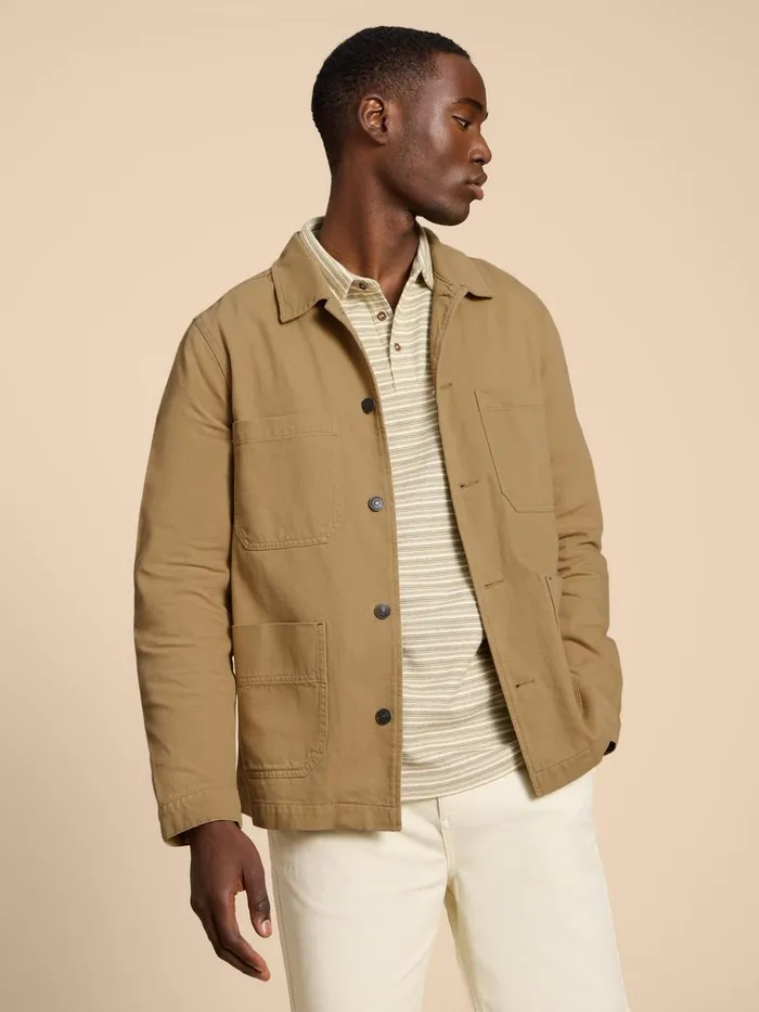 Men COATS and JACKETS White Stuff Clayton Workwear Jacket Light Natural Men COATS and JACKETS White Stuff Clayton Workwear Jacket Light Natural
