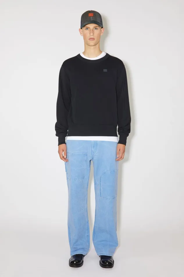 Men Crew Neck Sweater 8211 Regular Fit Black Acne Studios Sweatshirts