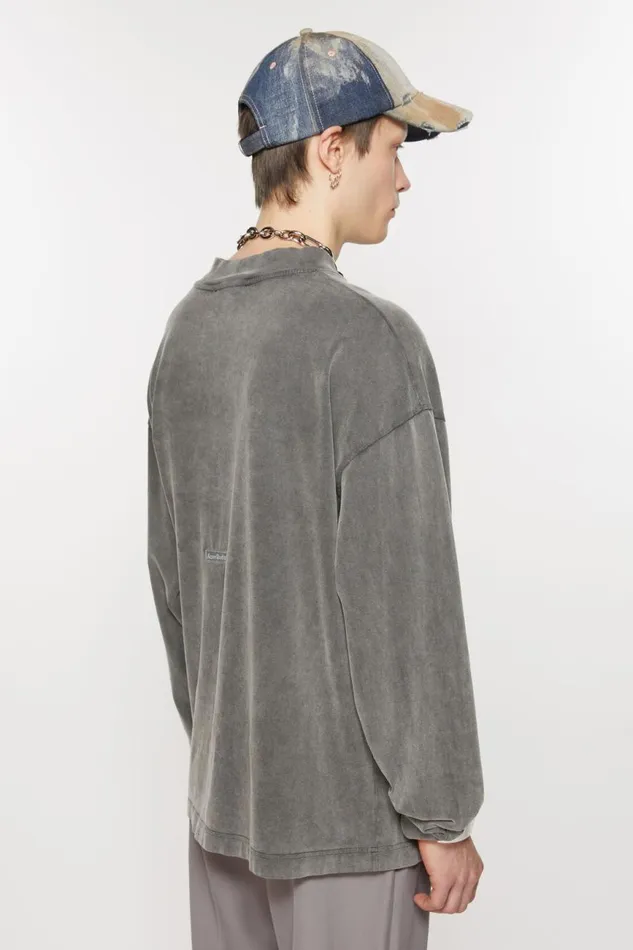 Men Crew Neck Sweater 8211 Relaxed Unisex Fit Faded Black Acne Studios Sweatshirts