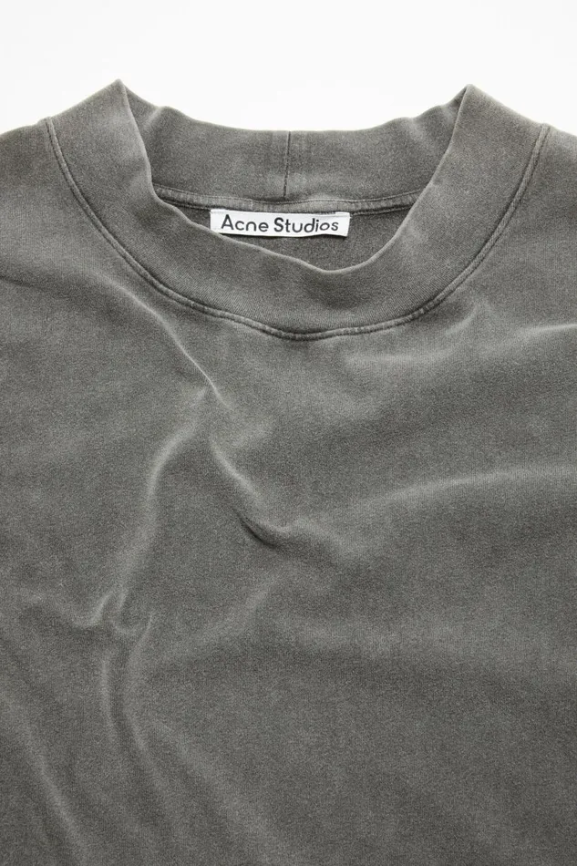 Men Crew Neck Sweater 8211 Relaxed Unisex Fit Faded Black Acne Studios Sweatshirts