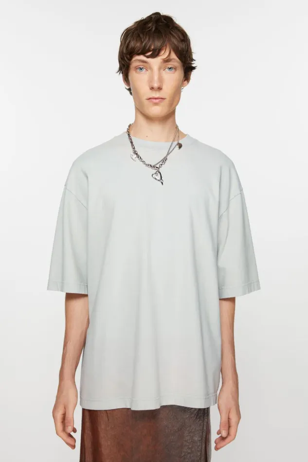 Men Crew Neck Tshirt 8211 Relaxed Fit Soft Blue Acne Studios Tshirts