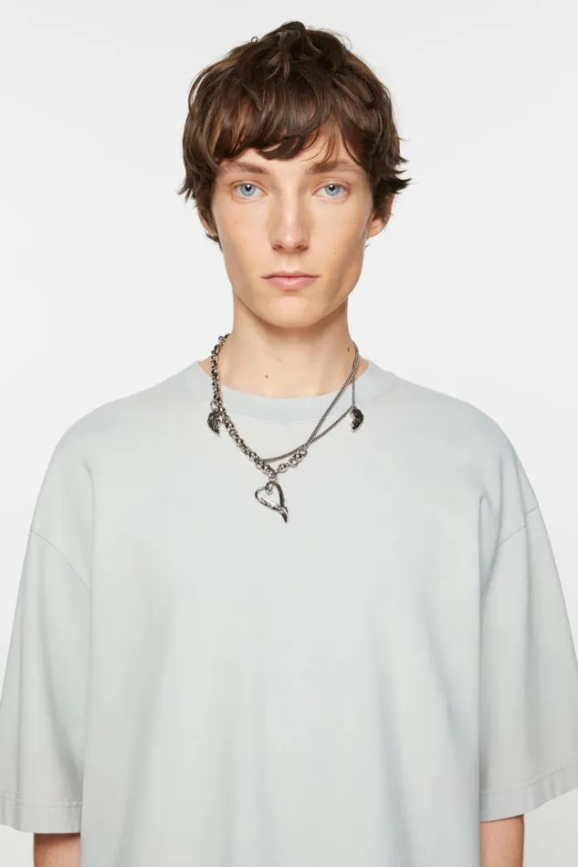 Men Crew Neck Tshirt 8211 Relaxed Fit Soft Blue Acne Studios Tshirts