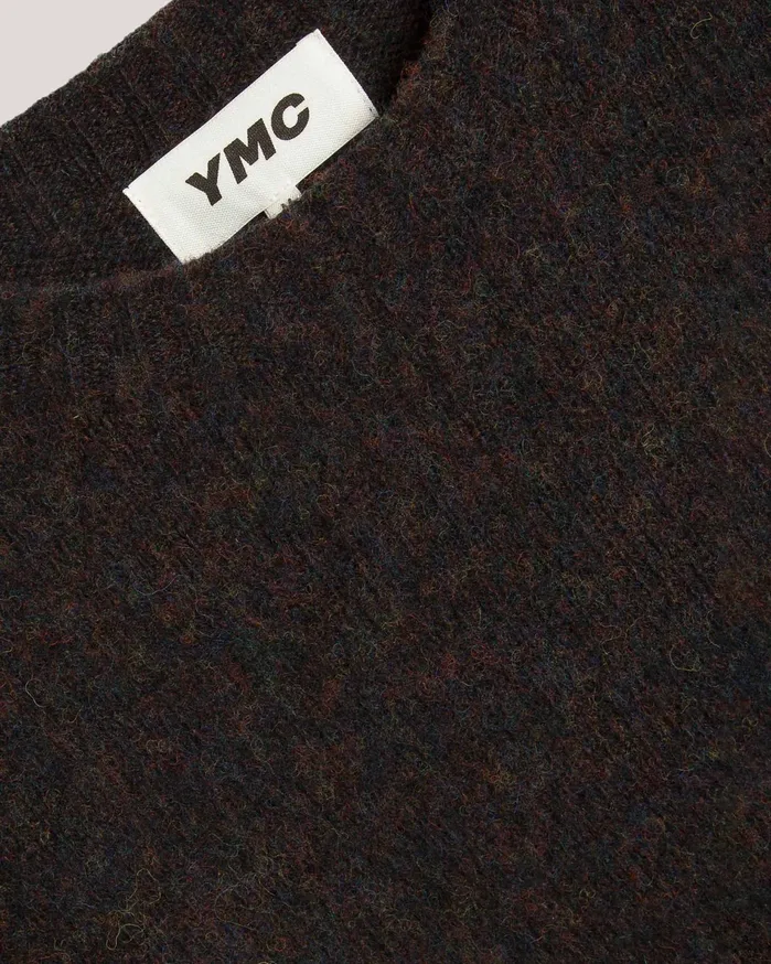 Men Crew Neck Vest Brown YMC Knitwear
