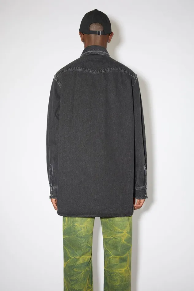 Men Denim Buttonup Shirt Black Acne Studios Shirts
