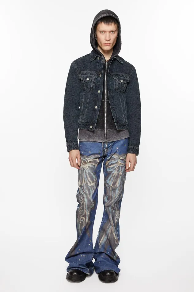 Men Denim Jacket 8211 Regular Cropped Fit Blueblack Acne Studios Outerwear