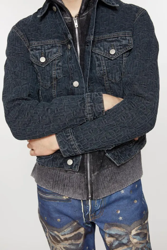 Men Denim Jacket 8211 Regular Cropped Fit Blueblack Acne Studios Outerwear