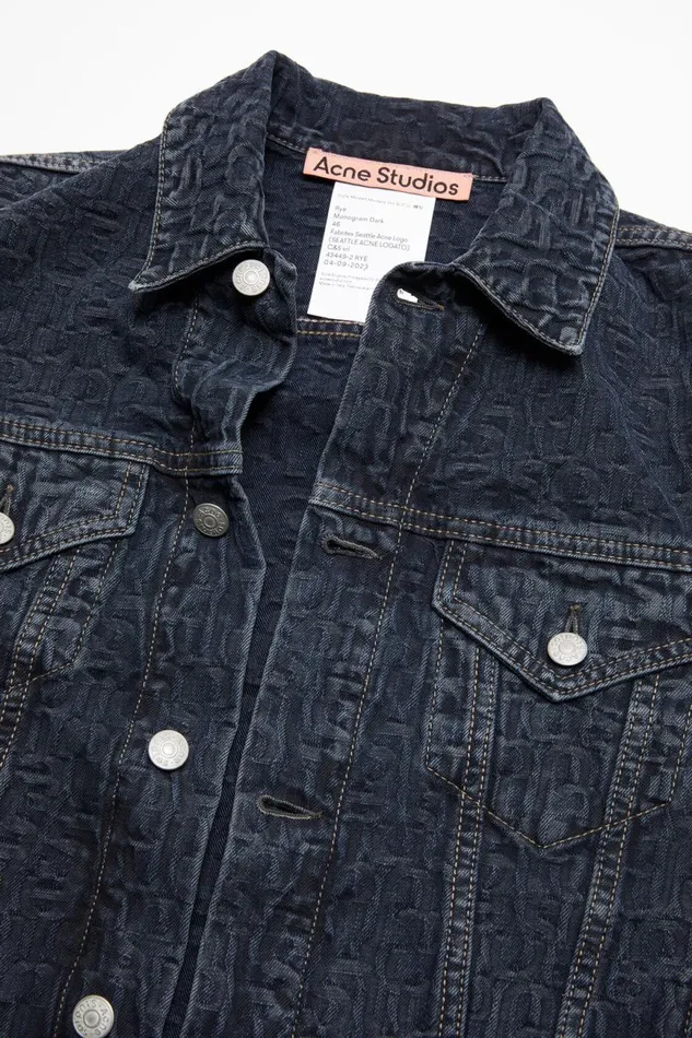 Men Denim Jacket 8211 Regular Cropped Fit Blueblack Acne Studios Outerwear