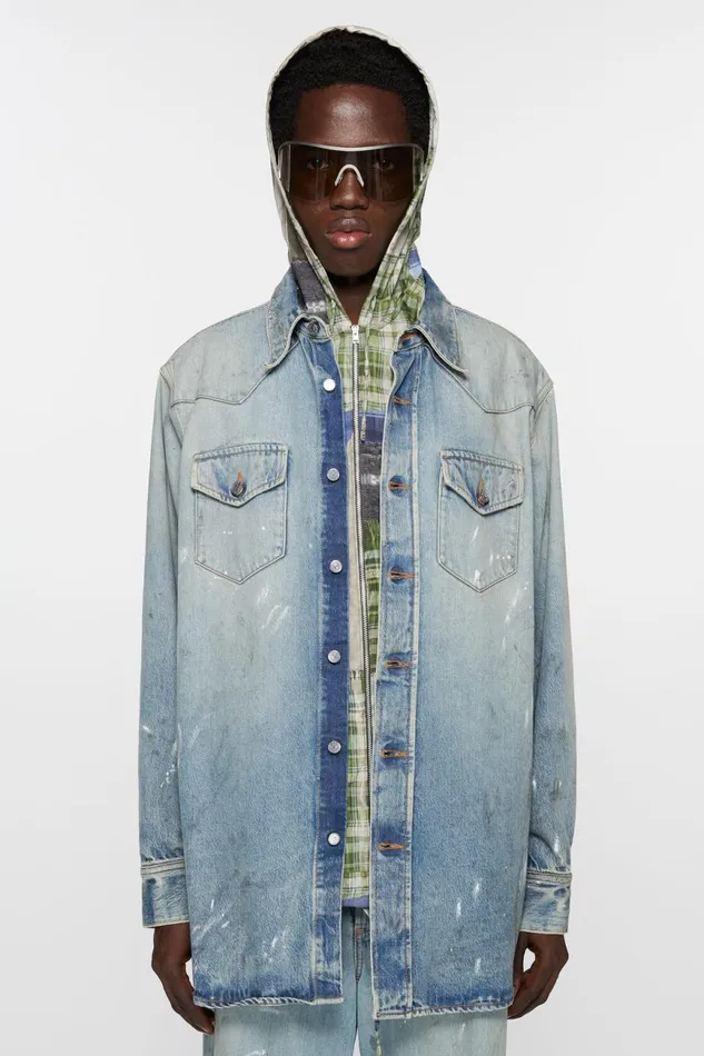 Men Denim Shirt 8211 Relaxed Fit Light Blue Acne Studios Shirts