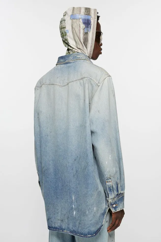 Men Denim Shirt 8211 Relaxed Fit Light Blue Acne Studios Shirts
