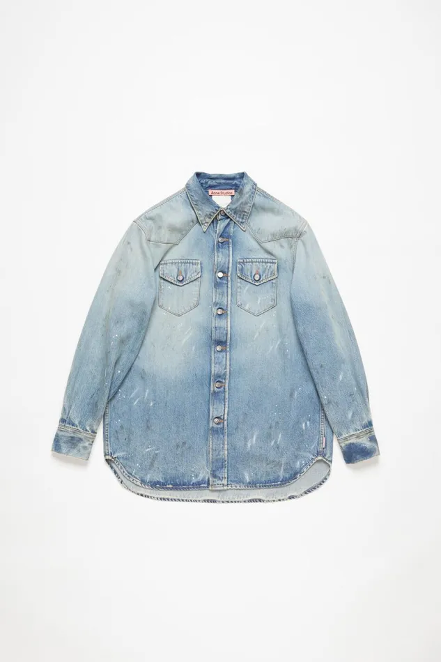 Men Denim Shirt 8211 Relaxed Fit Light Blue Acne Studios Shirts