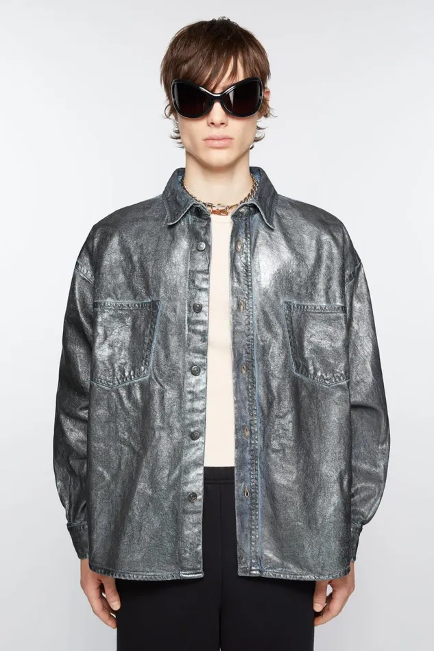 Men Denim Shirt 8211 Relaxed Fit Silverblue Acne Studios Shirts