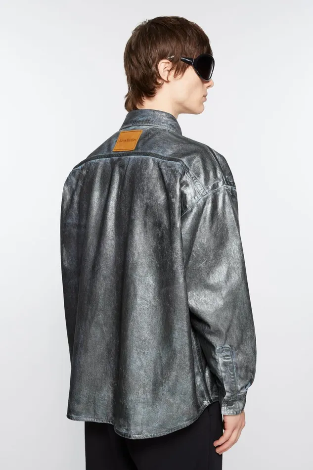 Men Denim Shirt 8211 Relaxed Fit Silverblue Acne Studios Shirts