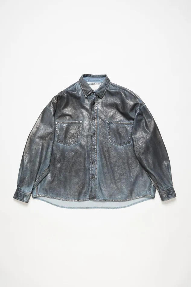 Men Denim Shirt 8211 Relaxed Fit Silverblue Acne Studios Shirts