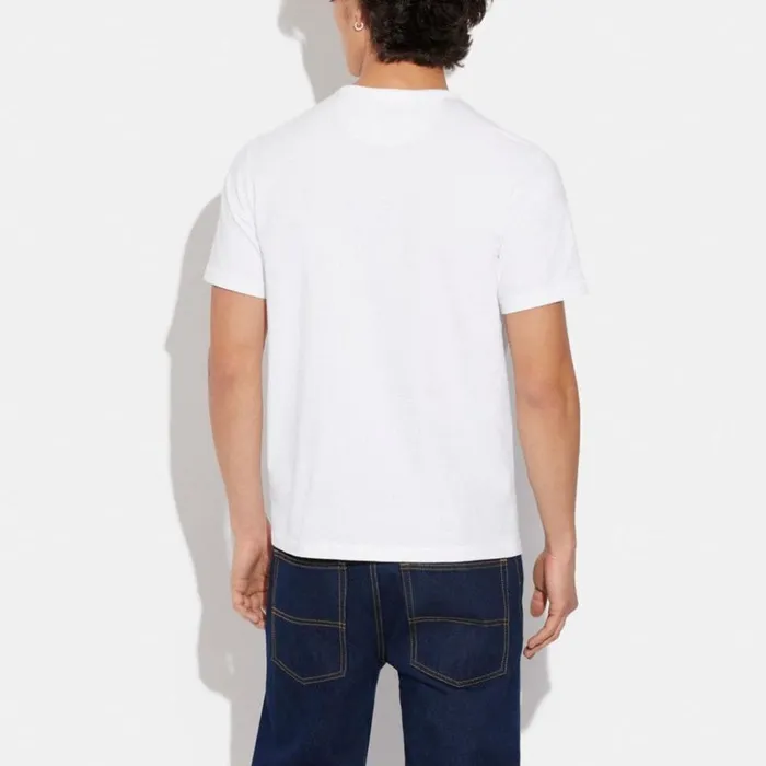 Men Essential Pocket T Shirt In Organic Cotton Whitecharcoal Signature Coach Tops and Bottoms Men Essential Pocket T Shirt In Organic Cotton Whitecharcoal Signature Coach Tops and Bottoms