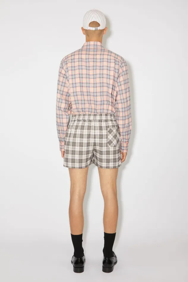 Men Flannel Check Shorts Whiteblack Acne Studios Shorts