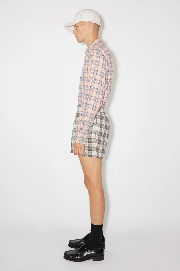 Men Flannel Check Shorts Whiteblack Acne Studios Shorts