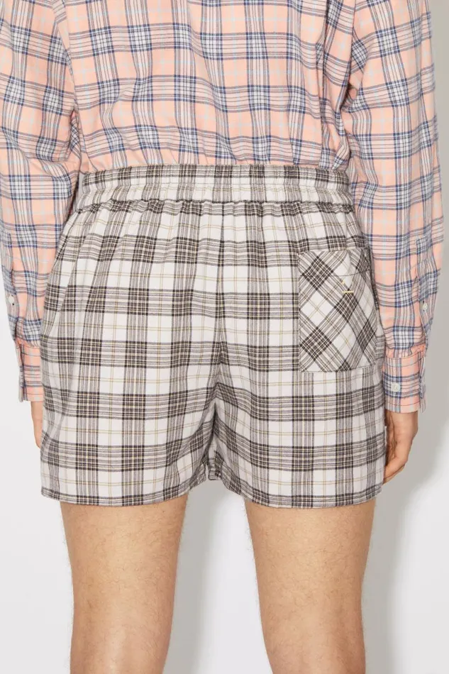 Men Flannel Check Shorts Whiteblack Acne Studios Shorts