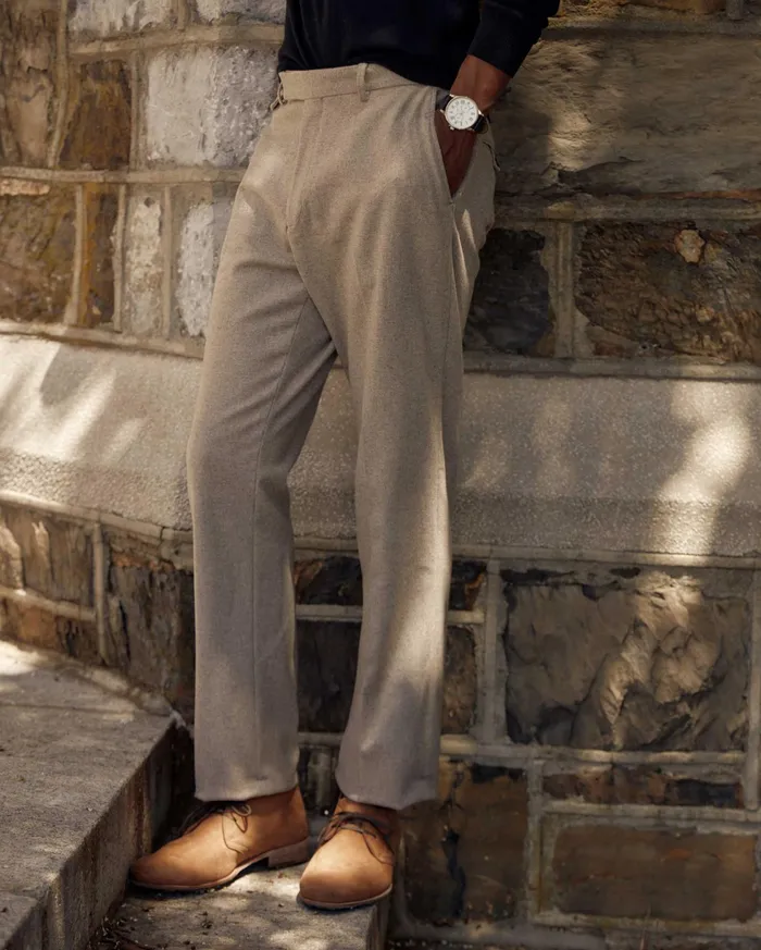Men Flat Front Trouser Grey Billy Reid Suiting