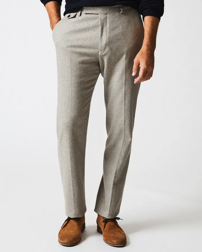 Men Flat Front Trouser Grey Billy Reid Suiting