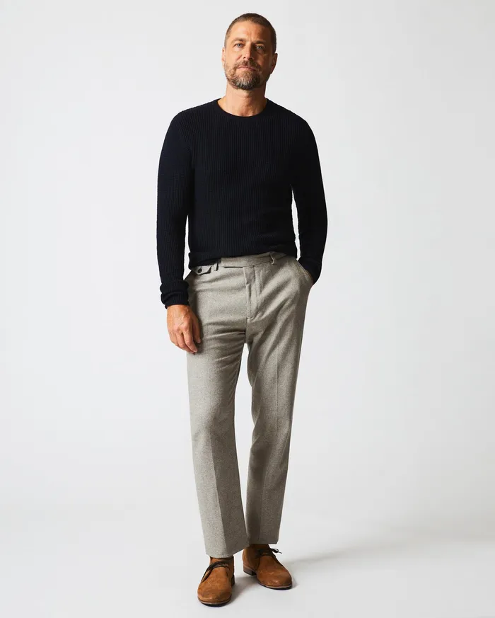 Men Flat Front Trouser Grey Billy Reid Suiting