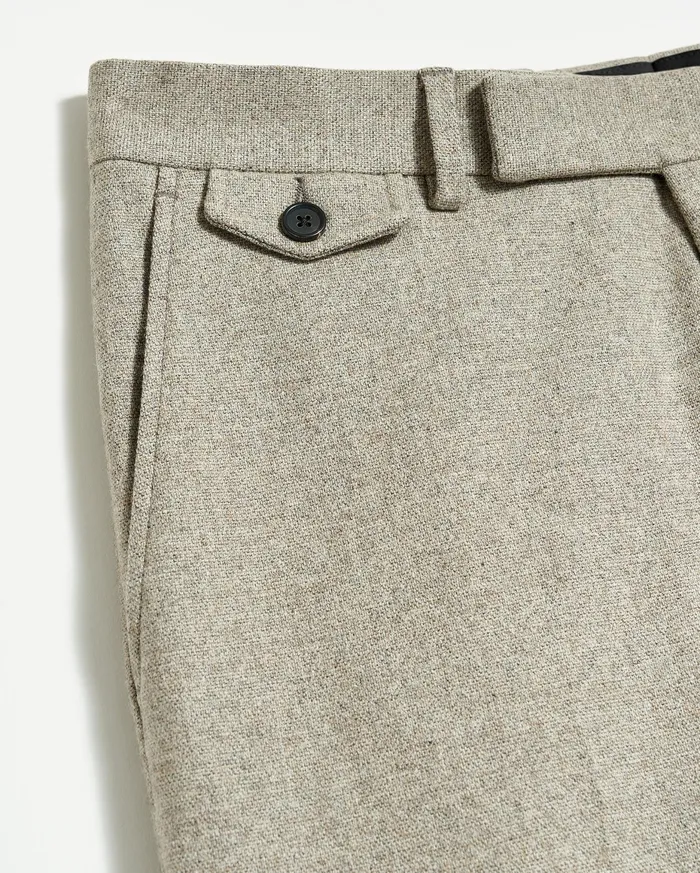 Men Flat Front Trouser Grey Billy Reid Suiting