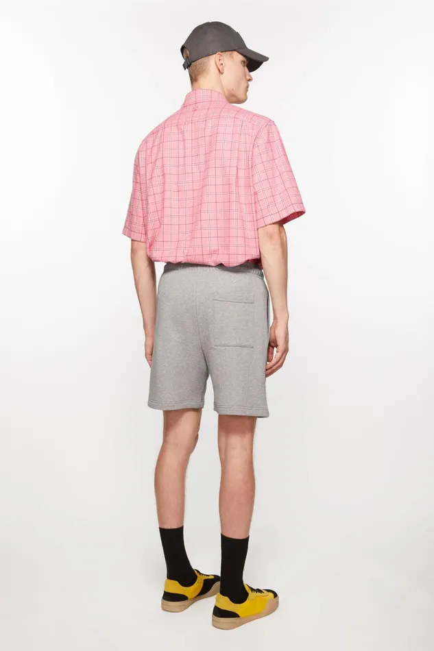 Men Fleece Shorts Light Grey Melange Acne Studios Shorts