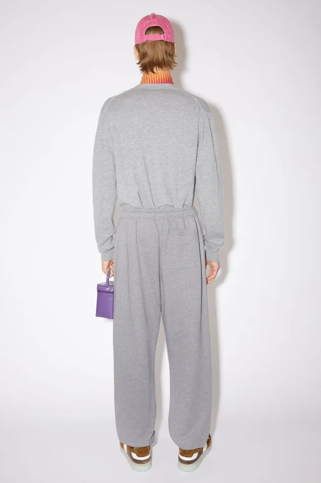 Men Fleece Sweatpants Light Grey Melange Acne Studios Trousers