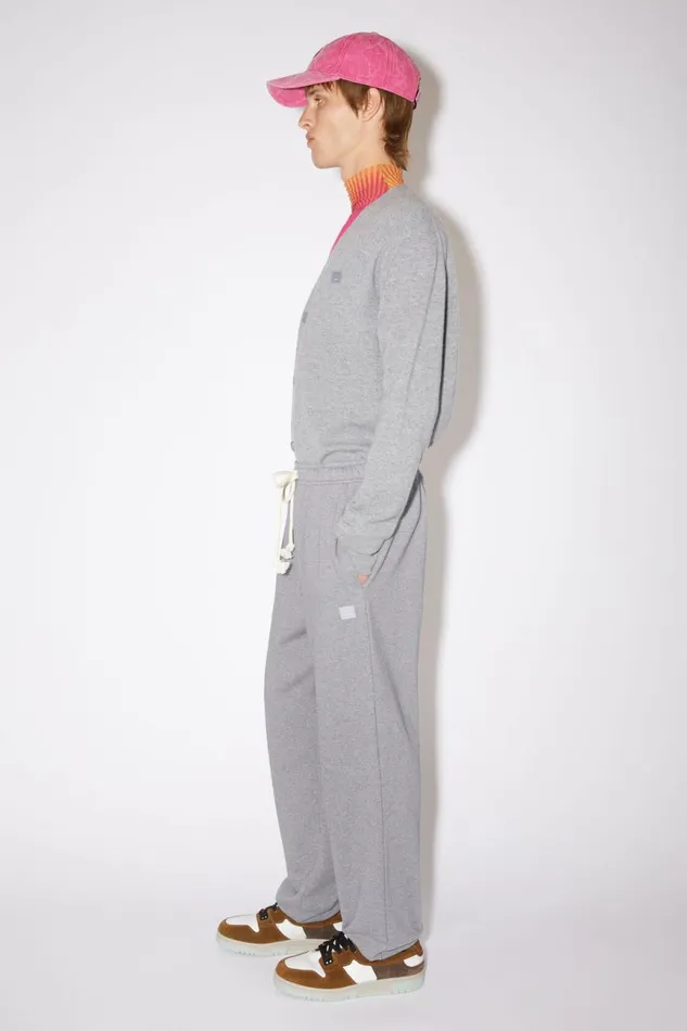 Men Fleece Sweatpants Light Grey Melange Acne Studios Trousers