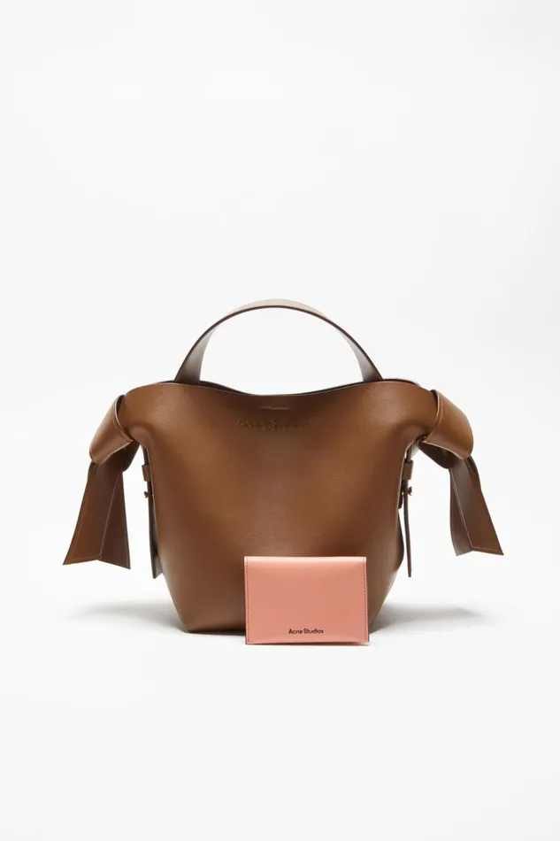 Men Folded Leather Wallet Salmon Pink Acne Studios Small Leather Goods