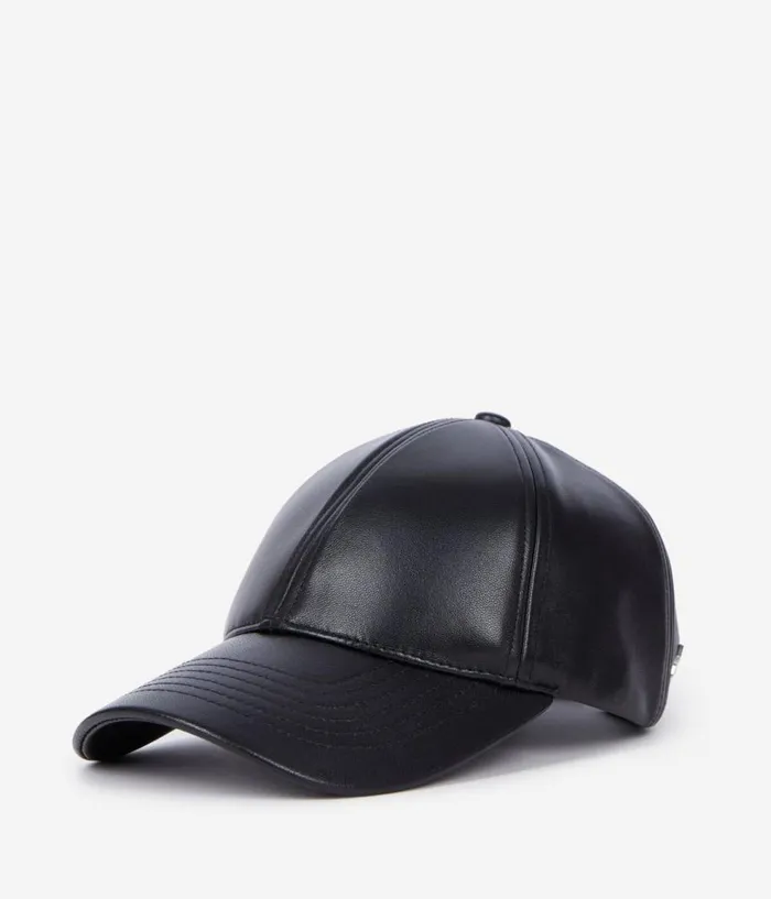 Men Hats and Scarves THE KOOPLES Black Leather Cap Men Hats and Scarves THE KOOPLES Black Leather Cap