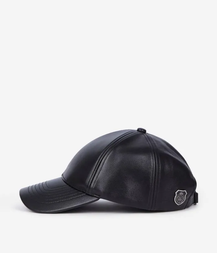 Men Hats and Scarves THE KOOPLES Black Leather Cap Men Hats and Scarves THE KOOPLES Black Leather Cap