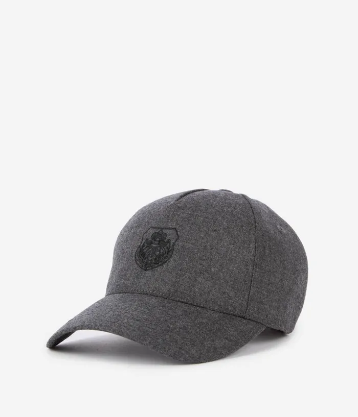 Men Hats and Scarves THE KOOPLES Grey Flannel Cap