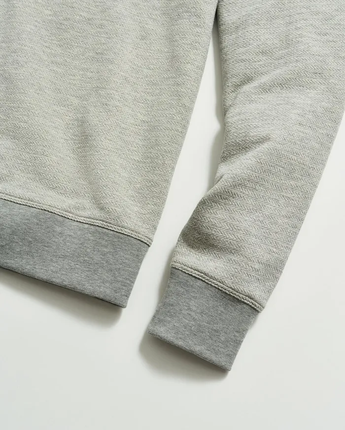 Men Herringbone Half Zip Light Grey Billy Reid Sweaters and Sweatshirts