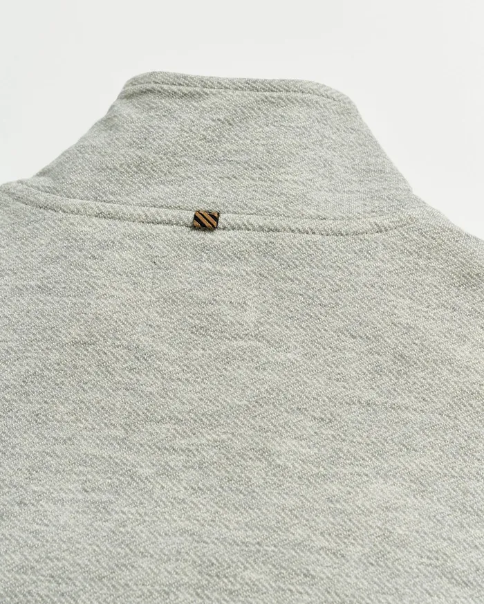Men Herringbone Half Zip Light Grey Billy Reid Sweaters and Sweatshirts