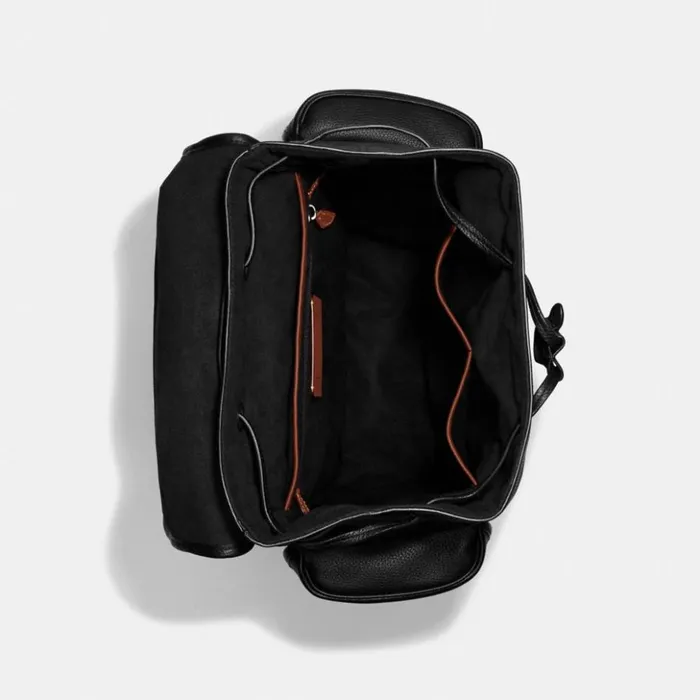 Men Hitch Backpack In Signature Canvas Charcoal Coach Backpacks