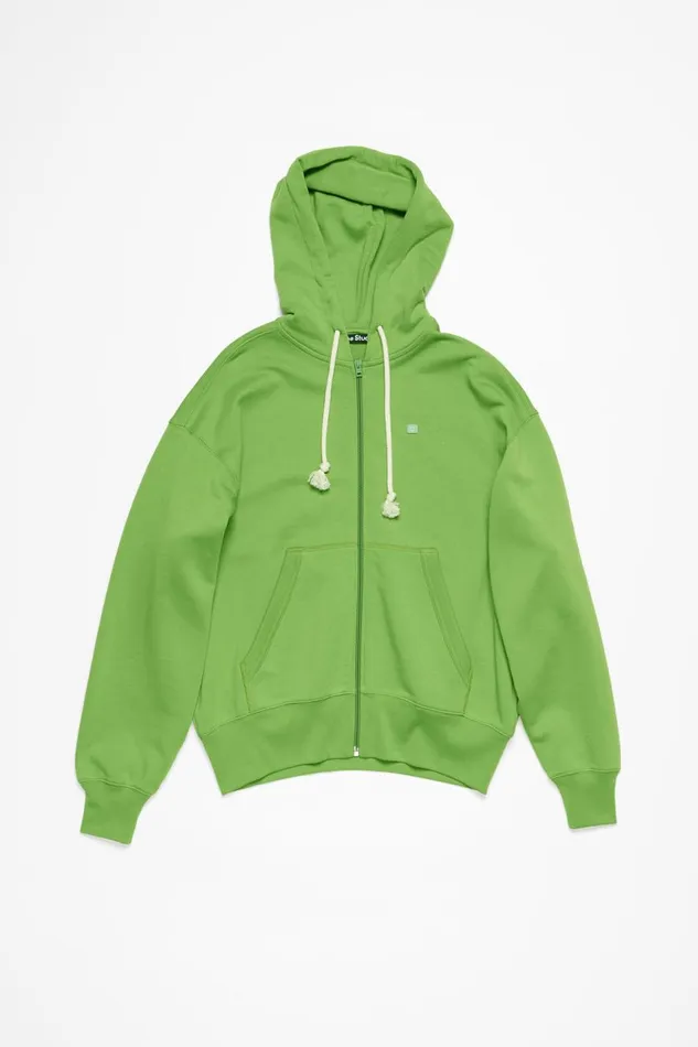 Men Hooded Zip Sweater Herb Green Acne Studios Sweatshirts