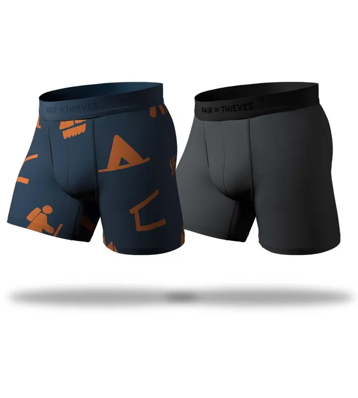Men Hustle Boxer Briefs Navy Underwear 2 Pack Pair Of Thieves Boxer Briefs