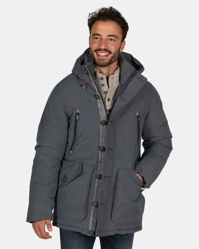 Men Jackets NZA New Zealand Auckland Canvas Grey Parka Jacket 8211 Ash Grey