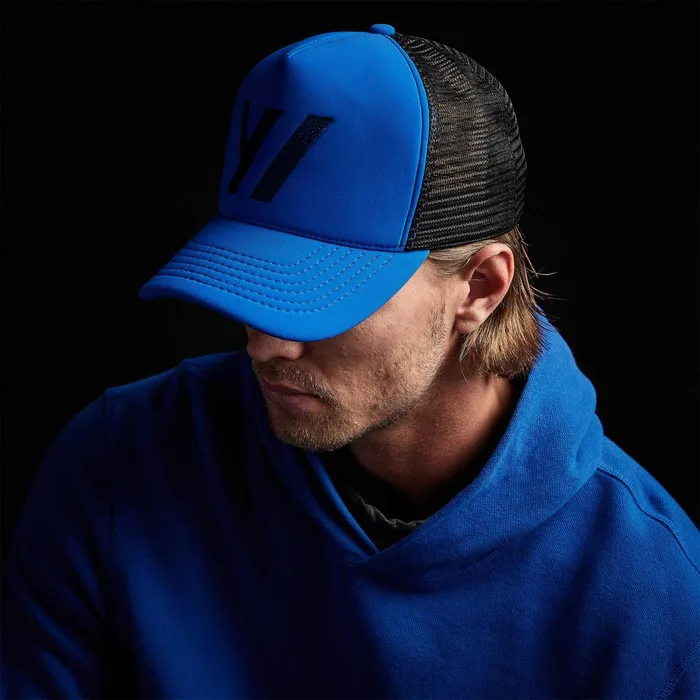 MEN James Perse Accessories Embroidered Scuba Trucker Hat Baltic Blue