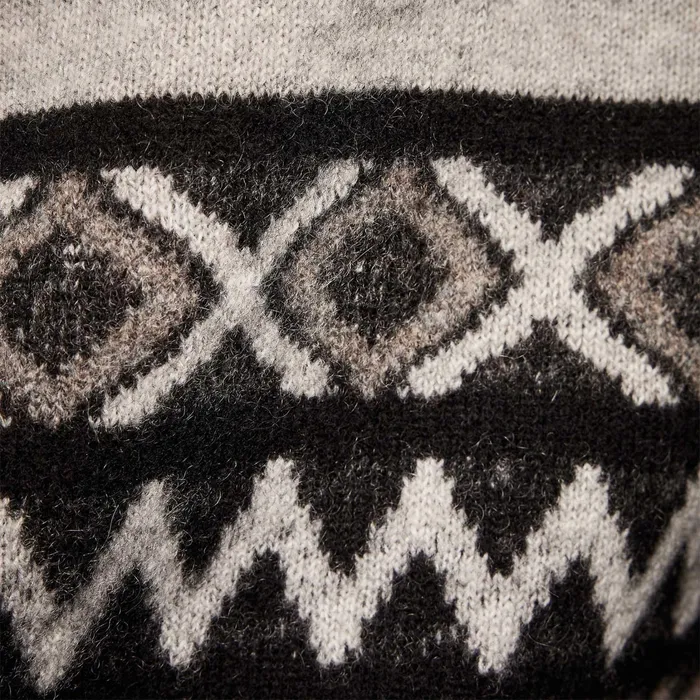 MEN James Perse ASPEN COLLECTION Fair Isle Cotton Cashmere Sweater Burrofoggyblack
